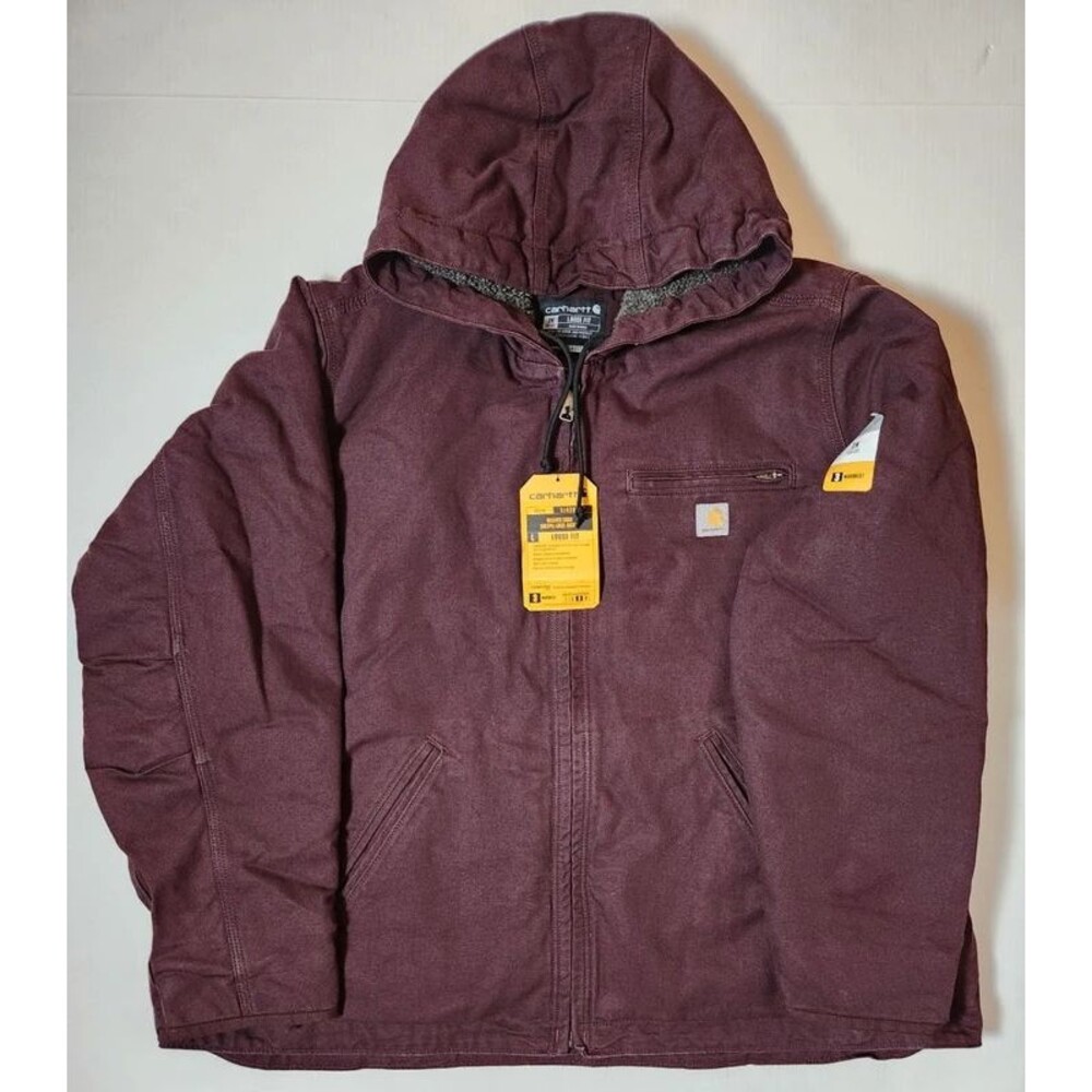 Carhartt Women’s Washed Duck Sherpa Lined Jacket 2X Maroon